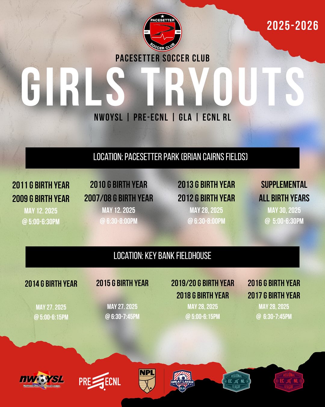 Girls Tryout Schedule