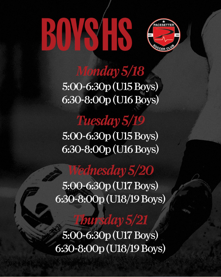 Boys HS Tryout Schedule